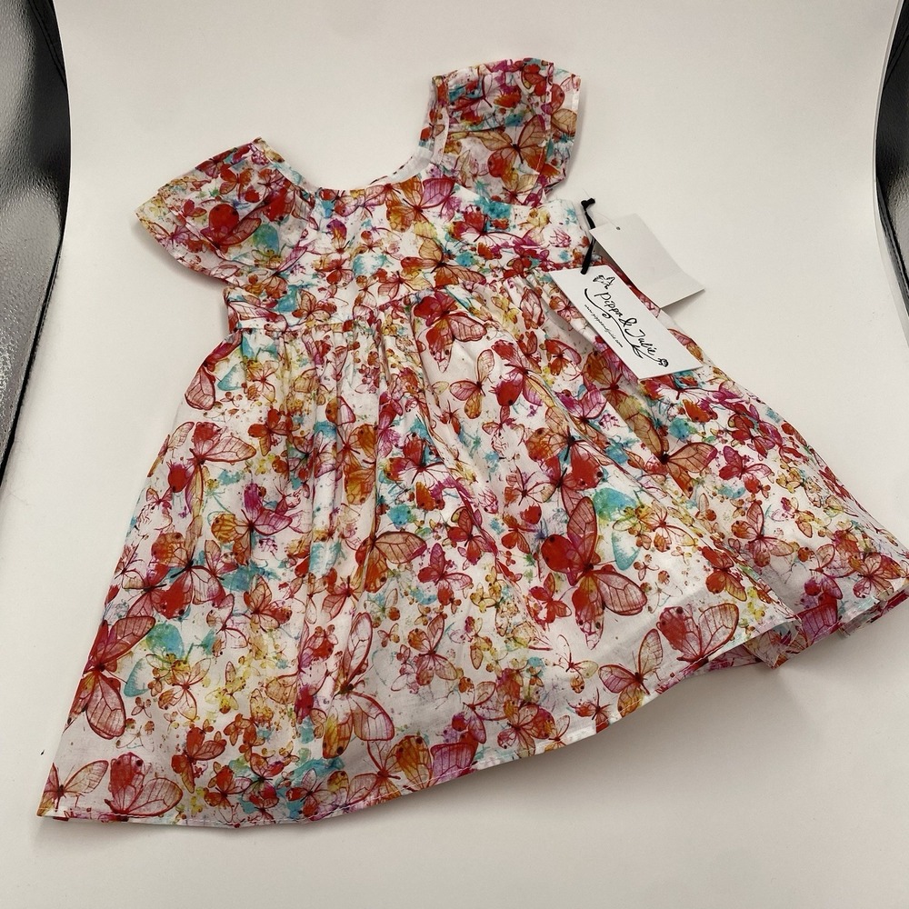 Pippa & Julie Baby Girl Hautelook Dress Floral Butterfly Multicolor 12M New Read